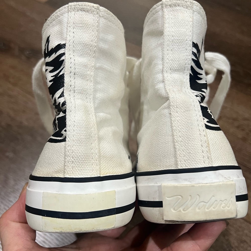 Wolves darc sport White High-Top Sneakers with Black wolf Design size 8 - Picture 6 of 13